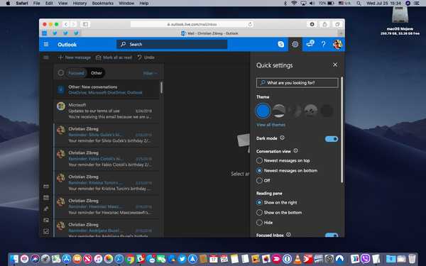 Microsoft biedt ondersteuning voor de donkere modus voor Outlook voor iOS en Office voor Mac