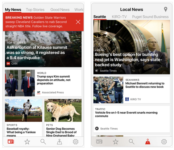 Microsoft lancia l'app di notizie rinominata su iOS