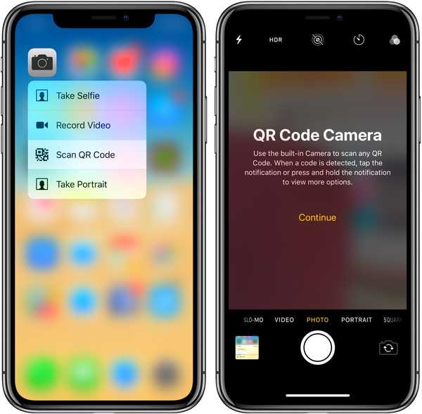 Nya 3D Touch-alternativ i iOS 12 inkluderar praktiska QR-kod och genvägar för dokumentskanner