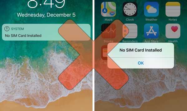 NoSimAlert blendet die ärgerlichen Warnungen aus, dass keine SIM-Karte installiert ist