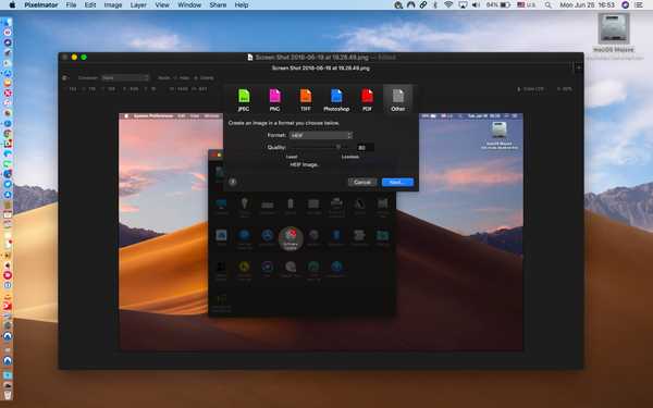 Pixelmator för Mac-uppdatering ger HEIF-exportalternativet för bilder i halvstorlek