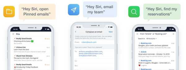 La aplicación de correo electrónico de Readdle Spark presenta el soporte de atajos de Siri
