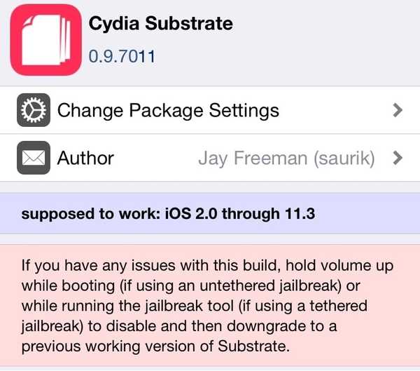 Saurik actualizează Cydia Substrate ca răspuns la rapoartele de „înghețare” și „buclă de respring”