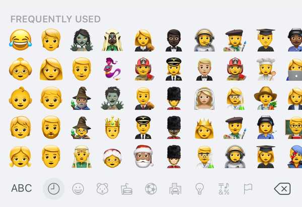Denne finjusteringen gjør at iOS-tastaturet viser 50 Ofte brukte emojis