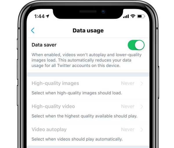 Twitter apporte la fonction d'économiseur de données à l'application iPhone