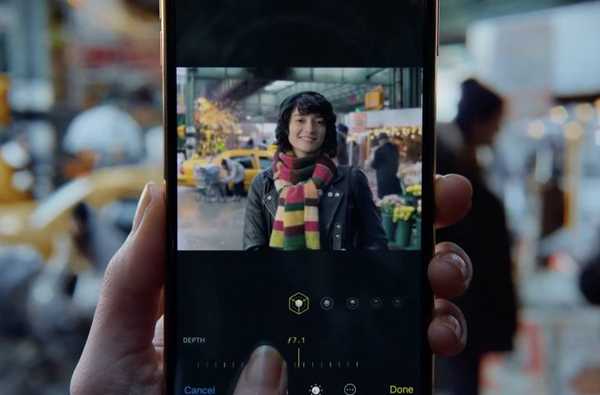 Sehen Sie sich die neueste iPhone XS / XR-Anzeige an, in der die neue Tiefenkontroll-Fotofunktion von Apple vorgestellt wird