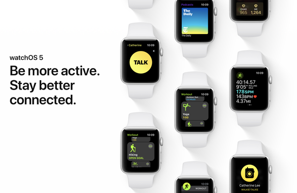 O watchOS 5 beta encolheu temporariamente os relatórios dos dispositivos Apple Watch em blocos de software