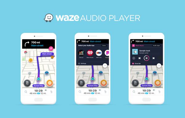 Waze meluncurkan pemutar audio dengan dukungan untuk Spotify, Pandora, TuneIn, iHeartRadio & lainnya