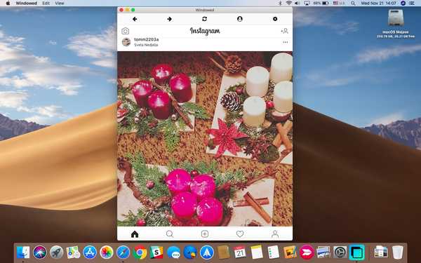 Windowed ti consente di caricare e visualizzare i post di Instagram sul tuo Mac