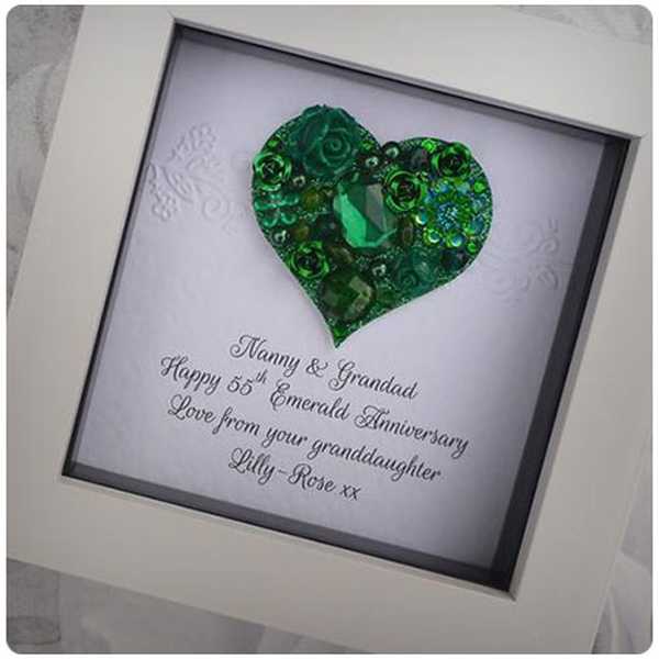 Regalos de boda de aniversario de 55 años para ella, regalos románticos de  boda de esmeralda 55 años para esposa, regalos de amor para pareja,  recuerdo de cristal K9 verde esmeralda 