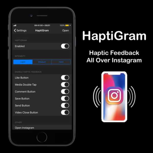 Aggiungi feedback tattile all'app Instagram con HaptiGram