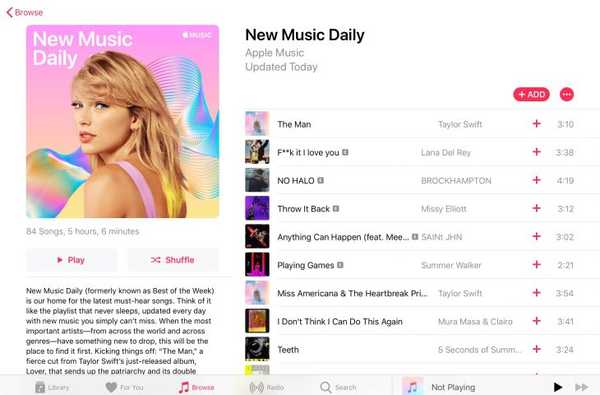 Apple Music debutta la playlist New Music Daily