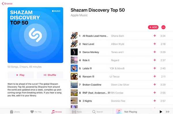Apple Music lanserar en ny spellista med Shazam Discovery