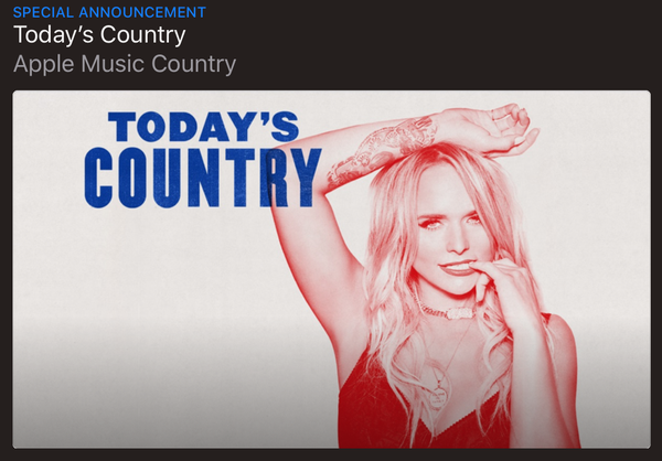 Apple Music rebrands The A-List Country till Today's Country