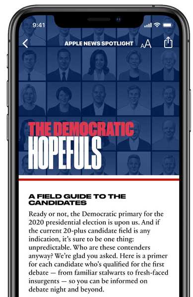 Apple News dévoile un guide du candidat démocrate à la présidentielle