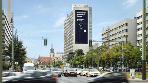 Apple tar med seg iPhone-kampanjer for privatlivets plakatmarkedsføring til Europa, med start fra Tyskland