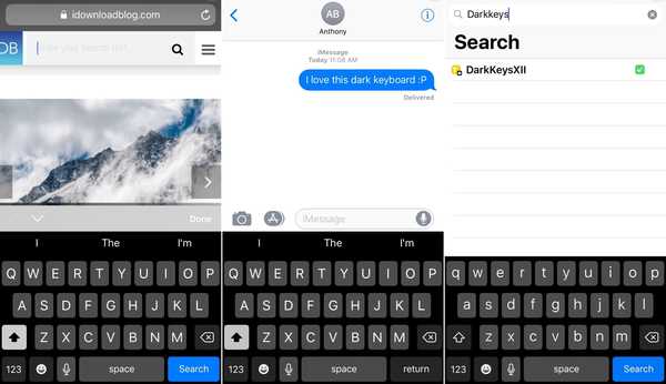 DarkKeysXII memberi makeover gelap pada keyboard iPhone Anda
