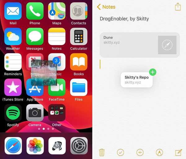 DragEnabler permet la fonctionnalité de glisser-déposer de type iPad sur les iPhones sans frais supplémentaires