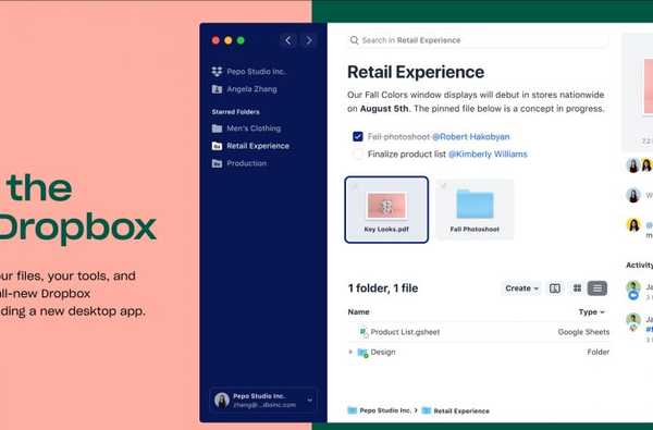 Dropbox presenta una nuovissima app desktop