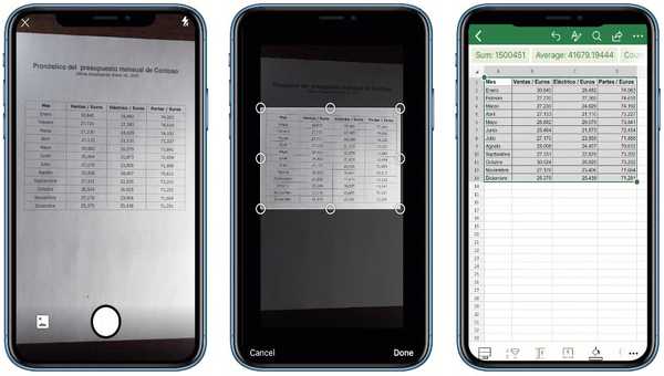 Excel para iOS ahora le permite importar datos impresos escaneando una hoja de papel física