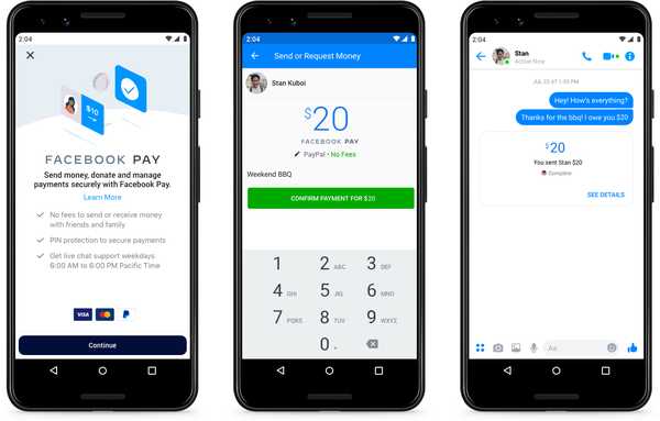 Facebook Pay er et nytt mobilbetalingsalternativ for Facebook og Messenger; kommer snart til Instagram, WhatsApp