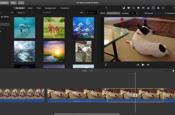 Hur man lägger till en frysrameffekt i iMovie på Mac och iOS