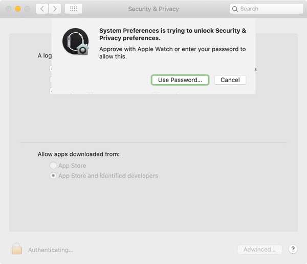 Hur du godkänner förfrågningar och låser upp lösenord på Mac med Apple Watch