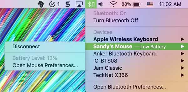 Come controllare i livelli della batteria dei dispositivi Bluetooth collegati su Mac