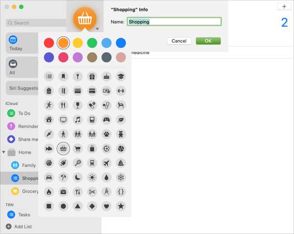 Cum să personalizați aspectul listei în Memento-uri de pe Mac