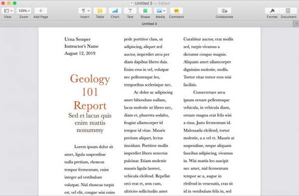 Como trabalhar facilmente com colunas em Pages no Mac