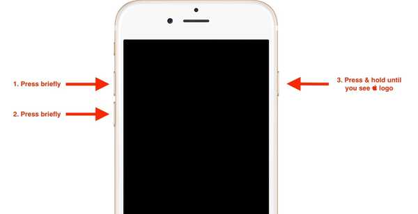Cara memaksa me-restart iPhone 8 atau iPhone 8 Plus