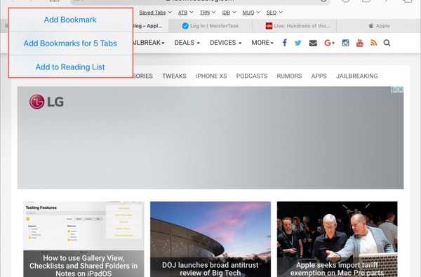 Cara menyimpan semua tab Safari yang terbuka sebagai bookmark di iPhone dan iPad