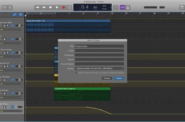 Hvordan dele en sang i GarageBand på Mac og iOS