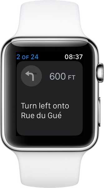 Hur man slutar ta emot vägvisningsanvisningar på Apple Watch när du använder appen Kartor