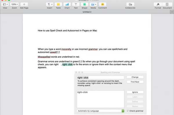 Verwendung der Rechtschreibprüfung und Autokorrektur in Pages auf Mac