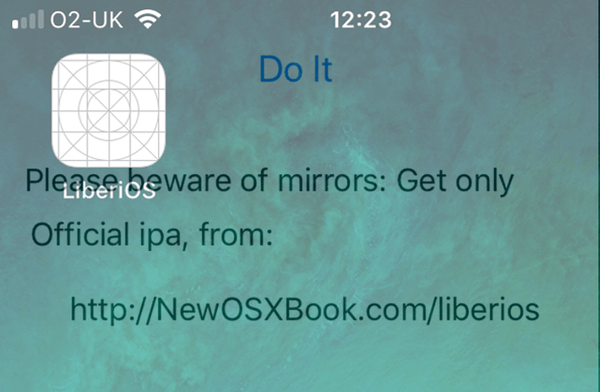 LiberiOS jailbreak para iOS 11.1.2 y versiones posteriores lanzadas, todavía no Cydia