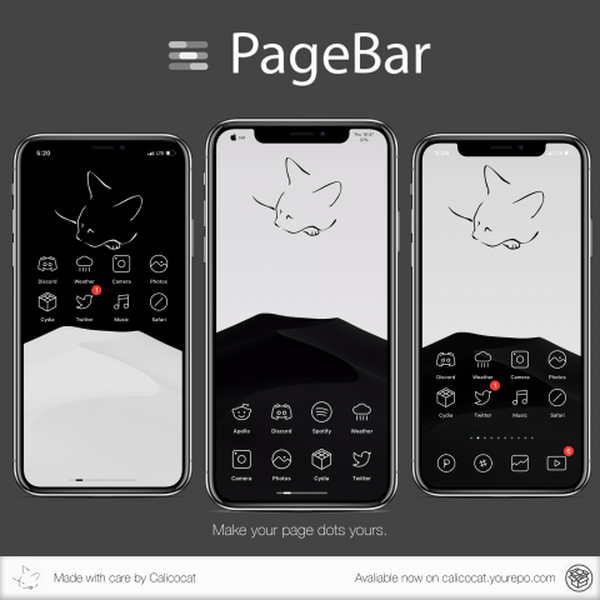 Pagebar le permite personalizar el aspecto del indicador de página de la pantalla de inicio
