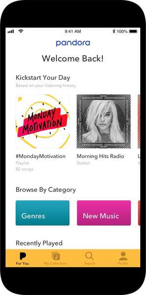 A Pandora lança um aplicativo reprojetado com 'personalização dinâmica', uma seção 'Para você' e muito mais