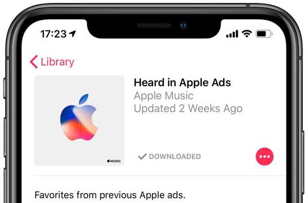 Melodii de playlist auzite în reclame recente Apple