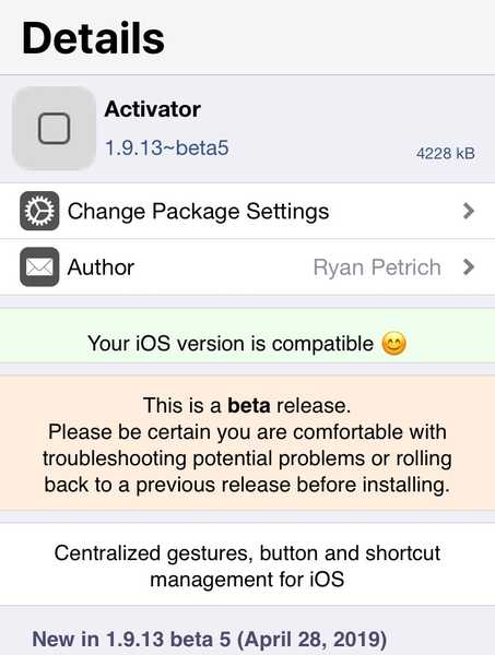 Ryan Petrich met à jour Activator et d'autres dépendances de réglages vitaux avec le support arm64e et plus