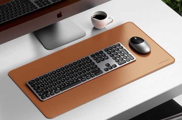 Satechi avduker en trådløs mus med USB-C-lading sammen med en stilfull skrivebordspute