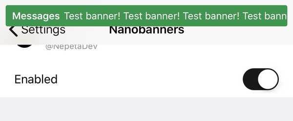 Kecilkan ukuran spanduk notifikasi iOS dengan Nanobanners