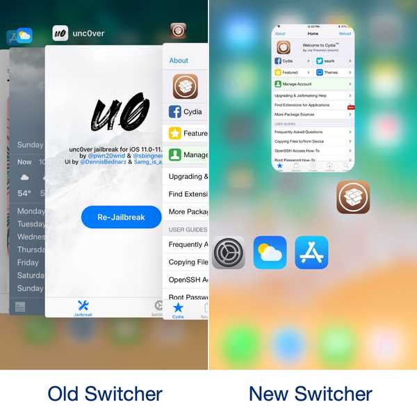 Switchy Pengalih Aplikasi yang terinspirasi webOS untuk perangkat iOS yang di-jailbreak
