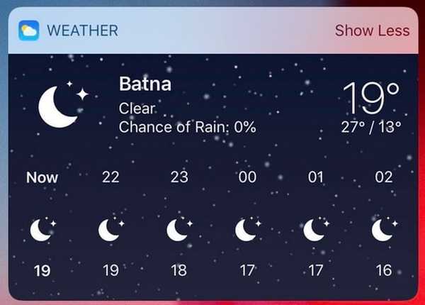 Denne justeringen gir iOS 'native Weather-widget en animert bakgrunn