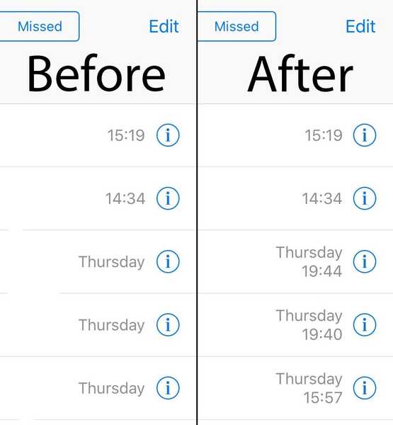 Această modificare îmbunătățește momentele din istoricul jurnalului de apeluri al iPhone-ului