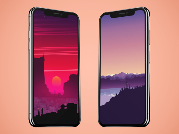 Fond d'écran paysage vectoriel coloré pour iPhone