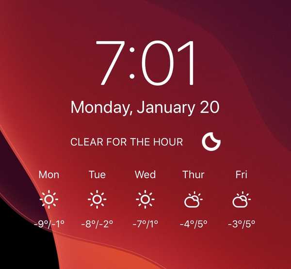 Obțineți o afișare meteorologică detaliată pe ecranul de blocare al iPhone-ului cu Mot