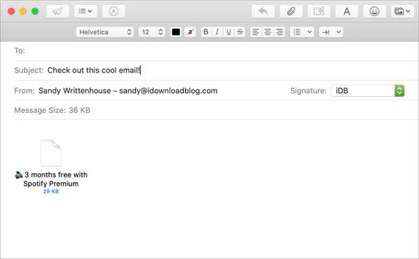 Cara menambahkan email sebagai lampiran di Mail