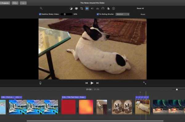 Hur man fixar skakig video och rullande slutare i iMovie på Mac