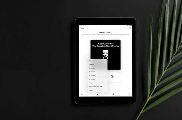 Cum să setați un cronometru pentru o carte audio în aplicația Apple Books